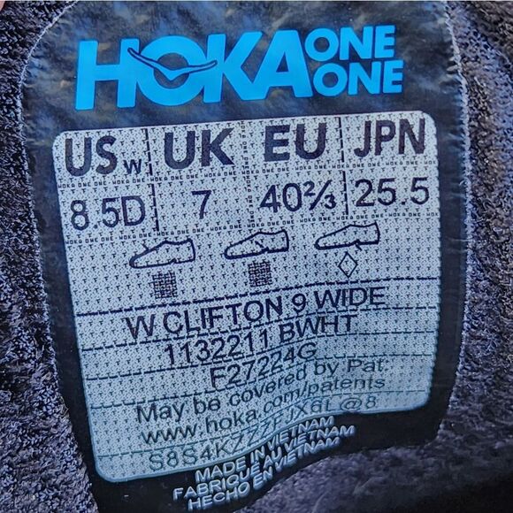 HOKA CLIFTON 9 - Womens Athletic Shoes - SIZE 8.5D WIDE - Picture 7 of 9